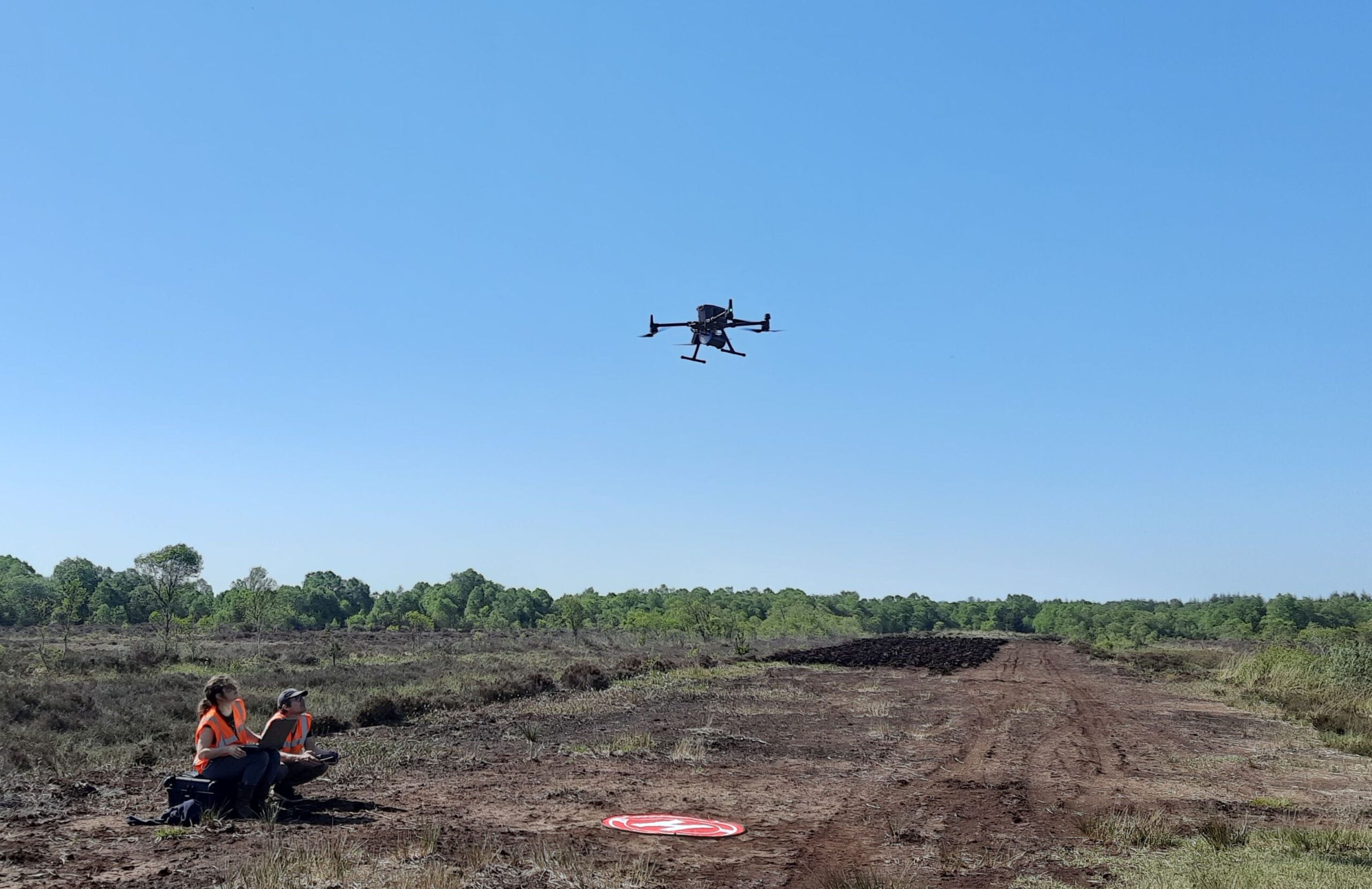 Veendikte meten met drone, windpark Ierland
